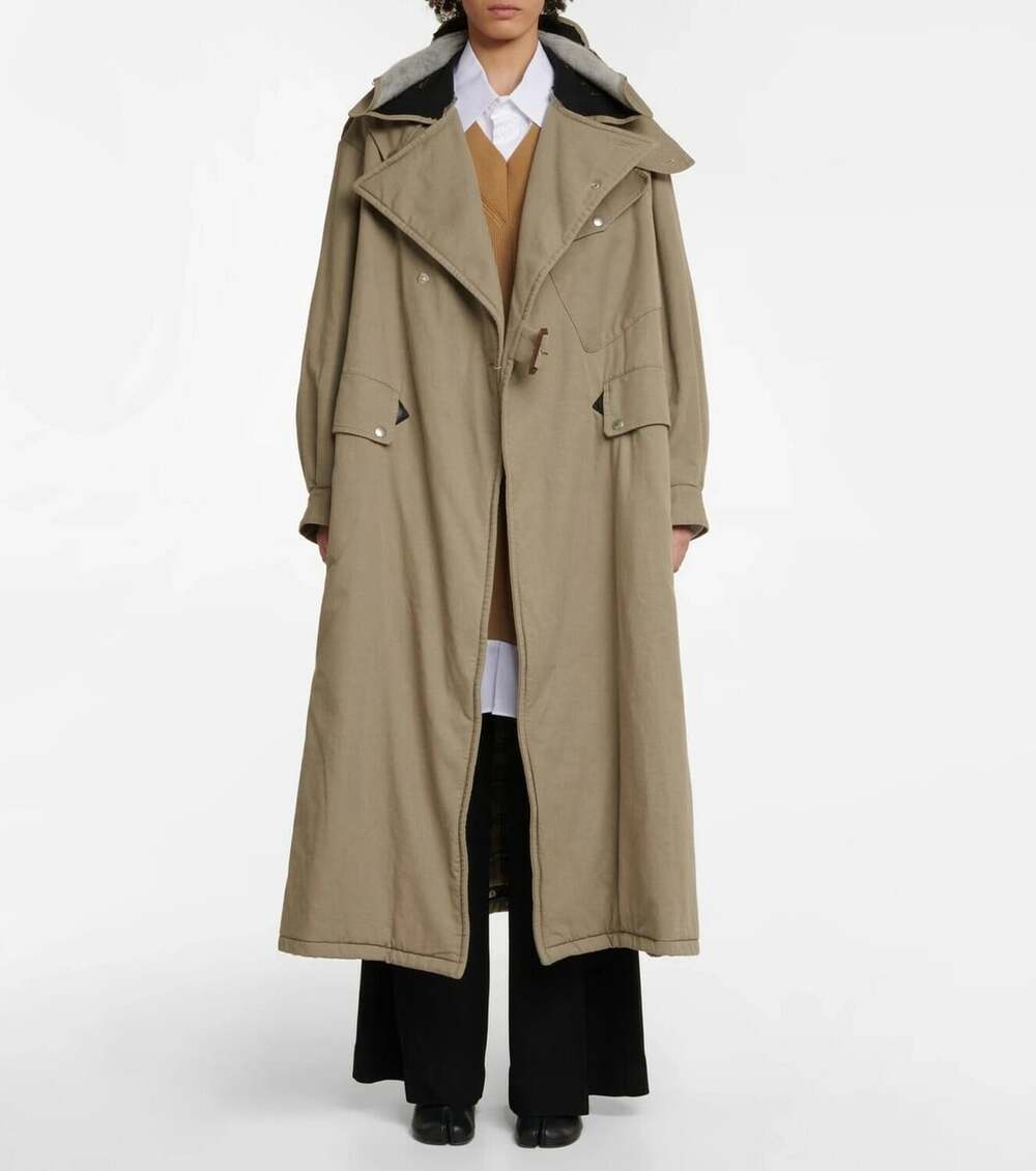 Maison Margiela Reversible Trench Coat US 2 IT 38 Womens Beige Plaid $6929